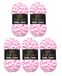 Wollbiene Softy Color Chenillewol, 5 x 100 gram, babywol, 500 gram wol, super volumineus grof (wit-roze-roze 113)