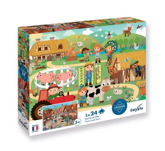 SentoSphère SentoSphere Bauernhof & Stadt 2x24 Teile Puzzle