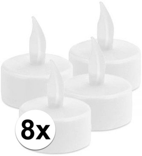 8x LED waxinelichtjes met timer - Theelichtjes LED-licht