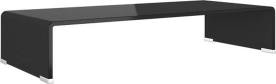 vidaXL Tv-meubel/monitorverhoger zwart 70x30x13 cm glas
