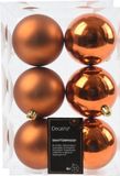 Decoris Kerstballen - 18 stuks - 8 cm - Koper/Cognac Bruin - Kunststof