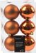 Decoris Kerstballen - 18 stuks - 8 cm - Koper/Cognac Bruin - Kunststof