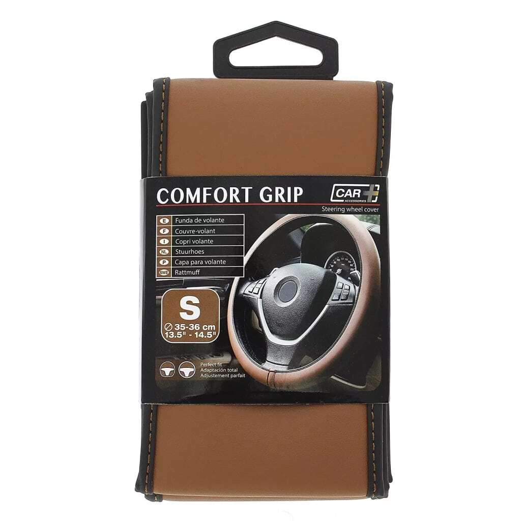 Car Plus stuurhoes Comfort Grip uni kunstleer bruin 35-36 cm