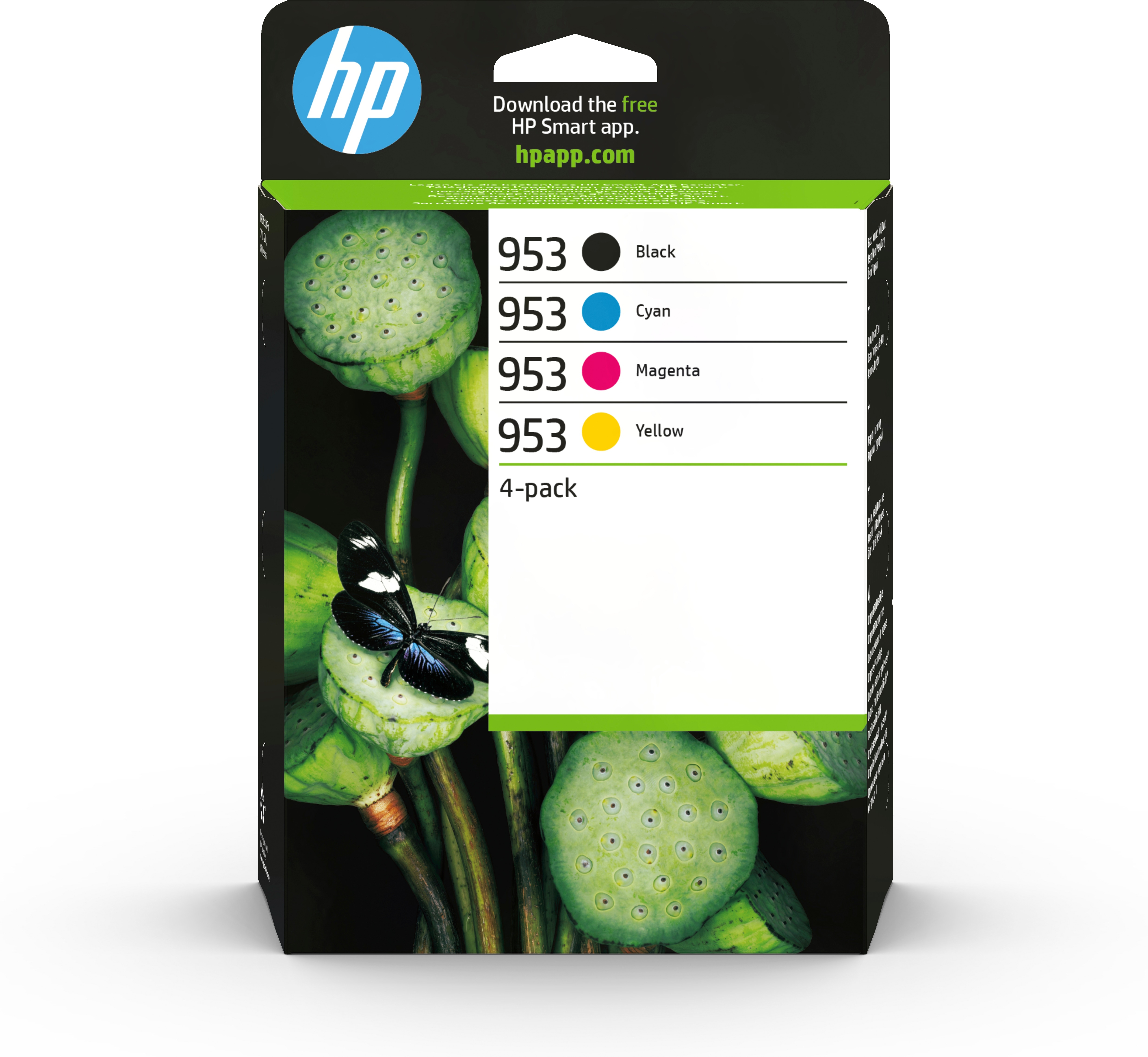 HP 953 4-pack originele inktcartridges, cyaan/magenta/geel