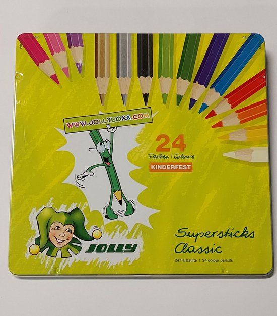 Jolly Supersticks Kleurpotloden - 24 Kleuren - 2B - 3mm - Hout