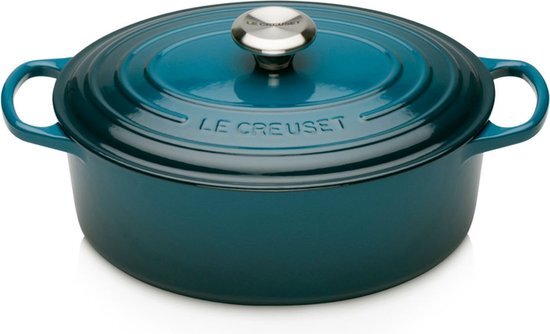 Le Creuset Gietijzeren ovale stoofpan in Deep Teal 29cm 4,7l