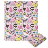 Northwest Hello Kitty Silk Touch Gooi Deken, 50" x 70", Rainbow Magic