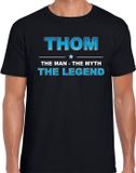 Bellatio Decorations Thom Voornaam cadeau - The man, The myth the legend - zwart - heren M