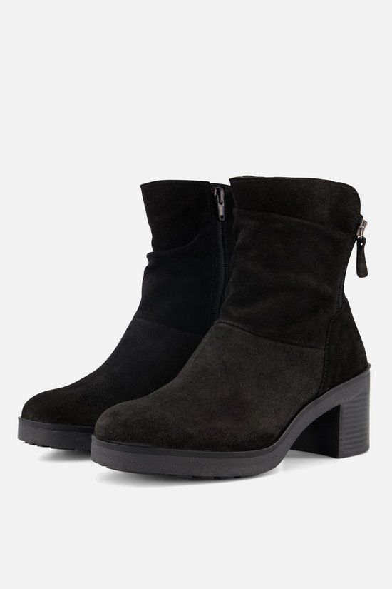 Feyn Enkellaarsjes zwart Suede - Maat 38