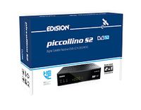 EDISION PICCOLLINO S2 Full HD satellietontvanger FTA, kaartlezer, 2-in-1 afstandsbediening, LAN, geschikt voor Unicable (DVB-S2, HDTV, HDMI, S/PDIF, IR, USB-mediaspeler, vooraf geïnstalleerde Duitse