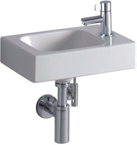 Geberit Icon fontein 38x28x13.5cm - 1 kraangat - Rechts - Wit glans