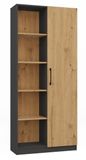 Armoire sans marque - Chêne anthracite 8 étagères - Armoire de rangement-Bibliothèque