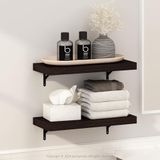 Furinno Tanna 22 inch wandmontage badkamer drijvende display planken, tabak eiken, set van 2