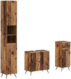 vidaXL - 3-delig - badkamerkast - set - BREDA - Oud - hout - Bewerkt - hout