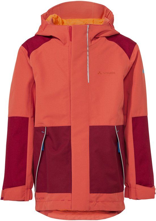 VAUDE Kids Caprea 2L Jacket, hotchili, maat 134, unisex, waterdicht, met capuchon