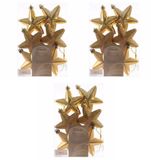 Decoris kersthanger sterren - 18x st - goud - 7 cm - kunststof