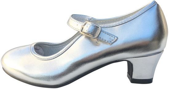 Spaansejurk NL Panda Spaanse jurk NL Spaanse schoenen - flamenco schoenen - zilver maat 41