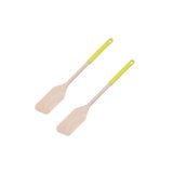 Fackelmann Houten spatel met gekleurd siliconen handvat, 34 cm