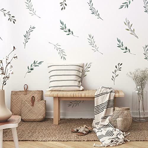 RoomMates Country Leaves Peel and Stick Wall Decals - Green, Gray