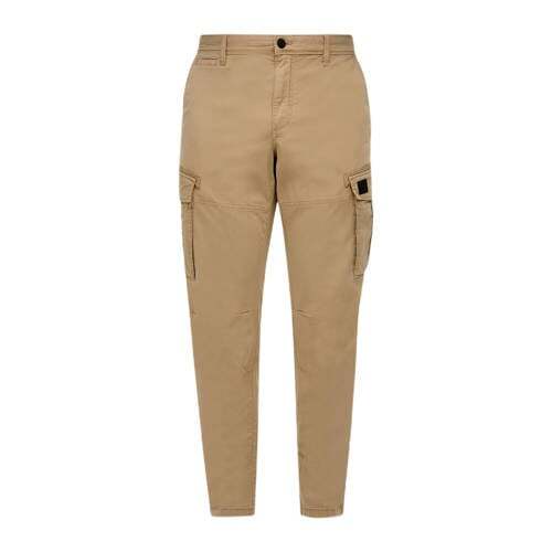 s.Oliver s.Oliver slim fit cargo broek met logo bruin