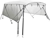 vidaXL Biminitop 4 bogen met mesh zijwanden 243x(230-244)x137 cm Wit Polyester