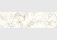 AG Design AWB 8296 Zelfklevende rand gouden bladeren, waterbestendig, decoratie voor muren, meubels, behang, wandbekleding en deuren, folie, meerkleurig, breedte 500 cm x hoogte 13,8 cm