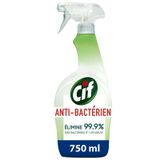 Cif Spray Nettoyant Multi-Usages Antibactérien, sans Javel, Élimine 99,9 % des Bactéries et des virus, Qualité Alimentaire, 750 ml