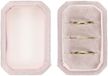 Bol Velvet ring box 3 compartments, octagonal 3 rings holder, handmade vintage ring, display organizer for jewelry storage, proposal, engagement, wedding ceremony, light pink