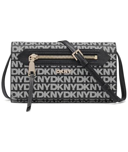 DKNY Bryant AVE Wallet Crossbody Bag, Black and Black Logo