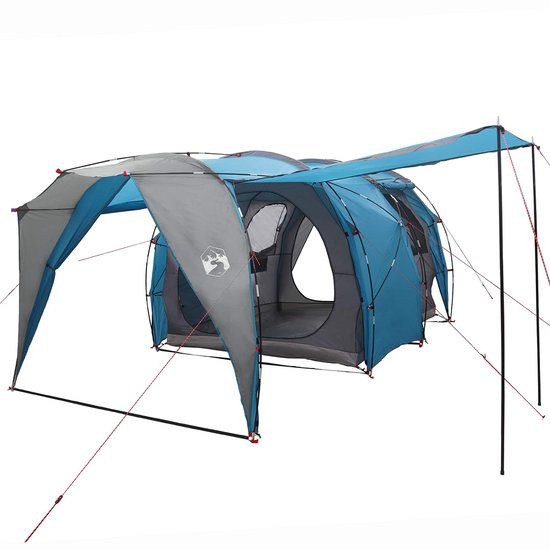 vidaXL Tunneltent 4-persoons Blauw Polyester