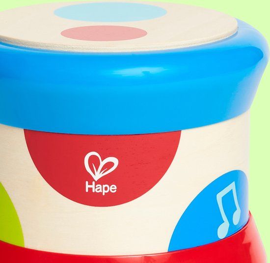 Hape Baby Drum - Wooden Musical Instrument for Babies & Toddlers - Multicolor