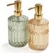 Merkloos Relaxdays Zeepdispenser - set van 2 - 400 ml - glas