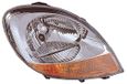 TarosTrade 37-0703-R-31192 Elektrische koplamp, chroom, zonder motor, met gele indicator rechts