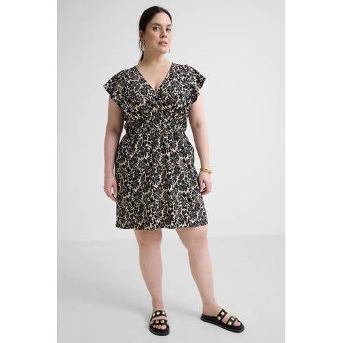 GREAT LOOKS crinkle jurk met bloemenprint