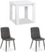 Homestyle4u Coin repas - 80x80 cm - avec 2 chaises - Table à manger blanc - et Chaise gris