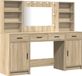 vidaXL Make-uptafel set met LED-verlichting, 3-delig, Sonoma eikenhout