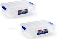 PLASTICFORTE Opbergbox met deksel - 12x - 0,5 liter - transparant - kunststof