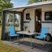 Mojawo Ensemble de meubles de camping en aluminium - 70 x 50 x 59 cm - 1 table de camping avec poignée de transport et 2 chaises de camping bleu clair