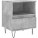 Table de chevet gris béton 40x35x50 cm bois d'ingénierie