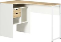 HOMCOM L-vormig bureau - Spaanplaat - 120x60x74cm - Wit
