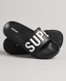 Superdry Core Badslippers Dames Zwart - Wit Maat 38/39