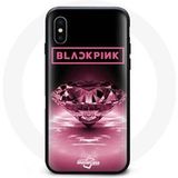 Maniacase Hoesje voor iPhone XS Max Behang diamante Blackpink Kpop Logo Roze