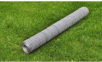 vidaXL Kippengaas 25x1 m gegalvaniseerd staal zilverkleurig