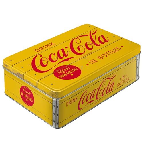 Nostalgic-Art Coca-Cola Retro voorraadblik plat, Logo Yellow, 2,5 l