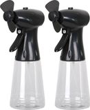Urban Living Draagbare ventilator/waterverstuiver - 2x - zwart - 350 ml
