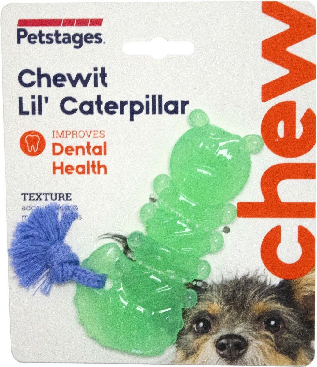 Petstages Orka Chewit Lil' Caterpillar - Hondenspeelgoed - Mintgroen Blauw