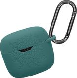kwmobile case voor draadloze oordopjes geschikt voor JBL Tune Flex hoes - Siliconen beschermhoes - Gestanst patroon design in blauwgroen