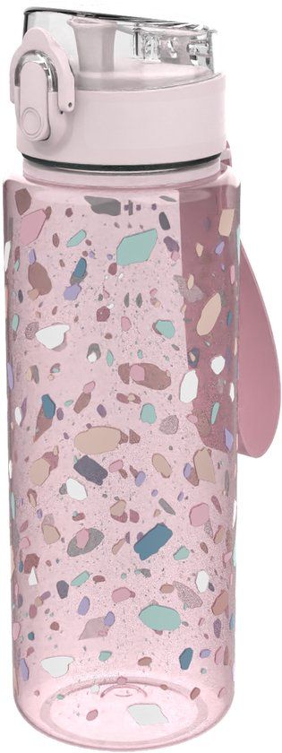 Lunch buddies Drinkfles Terrazzo 600 ml roze
