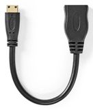 Nedis CVGB34590BK02 HDMI kabel 0,2 m HDMI Type A (Standaard) naar HDMI Type C (Mini) Zwart