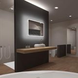 AURLANE Miroir salle de bain LED rectangulaire auto-éclairant 80x70cm - Ulysse LED 80